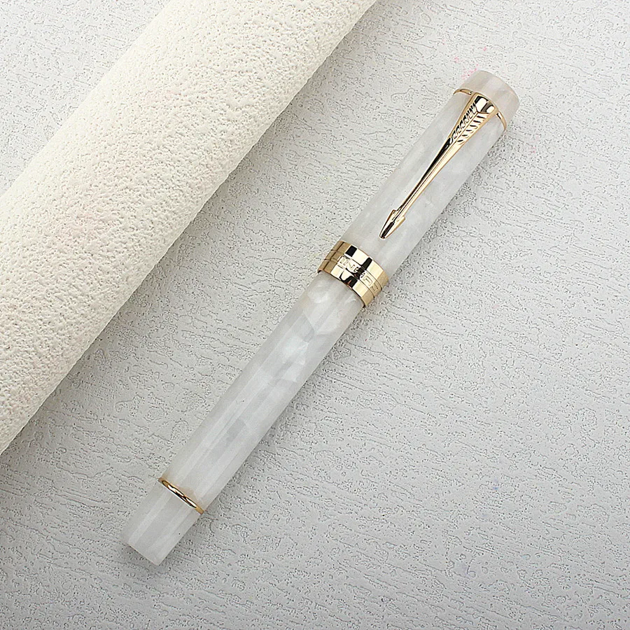 Jinhao 100 stuletnia żywiczna fontanna czarny cienkopis złoty klip iryda EF/F/M/gięta stalówka z konwerterem długopis biurowy dla biznesu — zdjęcie produktu 5