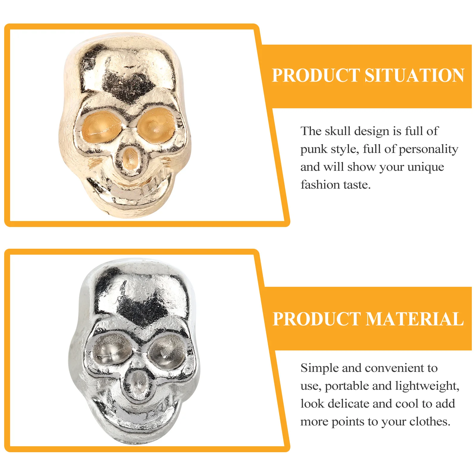 

20pcs Skull Rivets Ghost Head Studs Punk Style Diy Rivet For Shoes Bags Accessories Decor Home Storage Organizer Craft