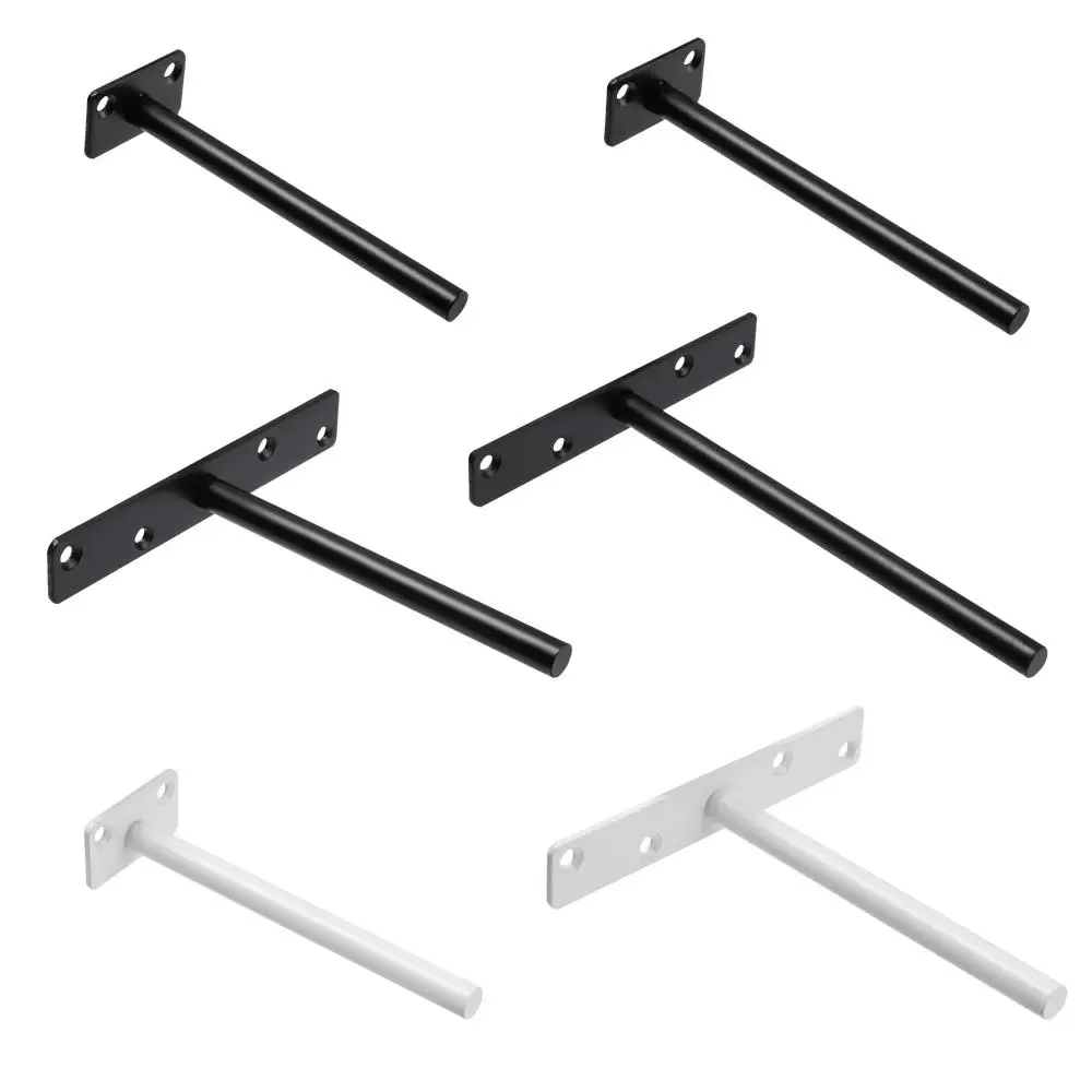 T Shape Concealed Shelf Brackets Floating  Wall Shelf Supports Screw Mounting Plate Multi sizes Metal Brackets