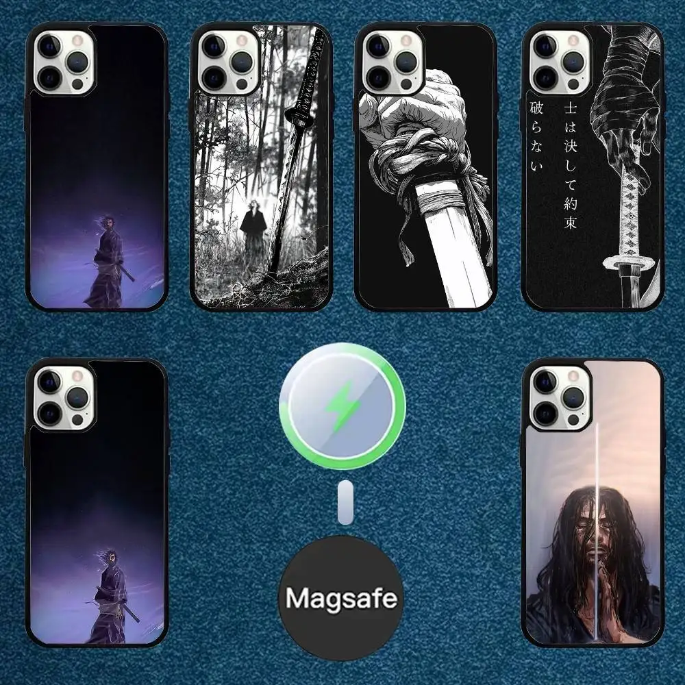 

Samurai Phone Case For iPhone 16,15,14,13,12,11,Plus,Pro,Max Mini Magsafe Magnetic Wireless Charging