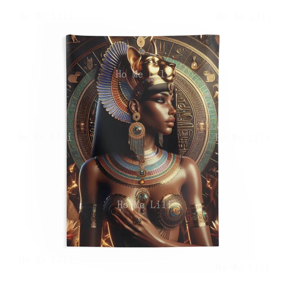 Lioness Egyptian Queen Tapestry African Ancient Egypt Wall Art Mythology Egyptology Souvenir Indoor Tapestries Decor
