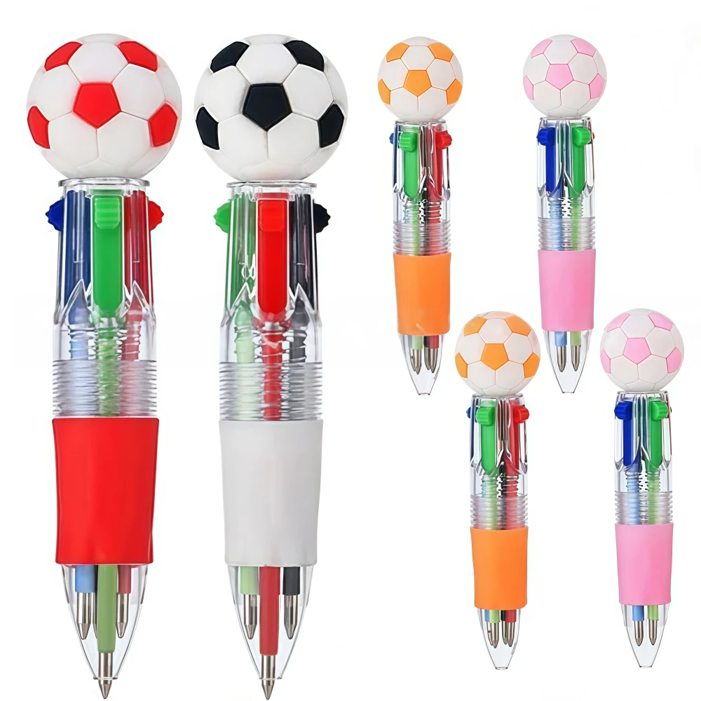 5–50 Stück kreative vierfarbige Stifte mit Fußball-Motiv für Fußballpartys, Karneval, Feiern, Geburtstag, Schulanfang, Vatertagsgeschenk – Detail 4