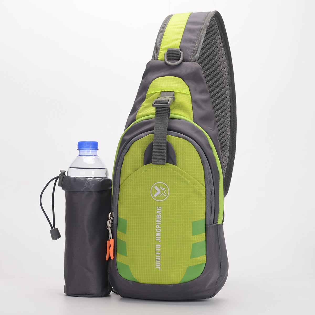 

Sling Bag Shoulder Chest Pack Crossbody Travel Hiking Detachable Water Bottle Holder Adjustable Strap D Ring Premium Nylon