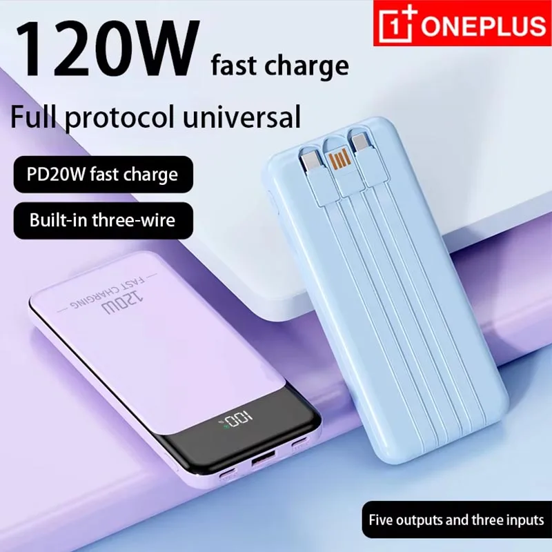 OnePlus 200000mAh PowerBank 120W Ricarica super veloce Display digitale ad altissima capacità Banca di potere portatile per iPhone Samsung