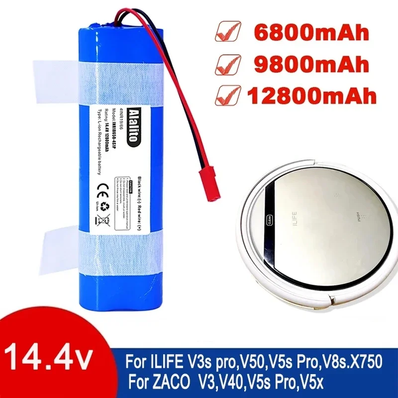 Original Rechargeable Battery For Ilife Zaco V3s V5s V8s DF45 DF43 V3 X3 V50 V55 V5Lpro 14.4V 6800Mah Robotic Cleaner Parts