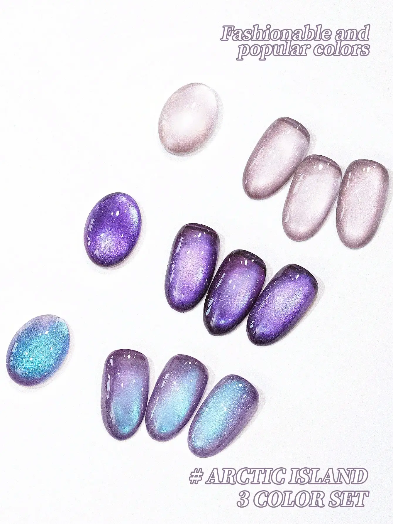 3 قطع 15 مل طلاء أظافر جل عين القط من جزيرة Arctic، معالجة بالأشعة فوق البنفسجية LED، جل فني للأظافر بالأشعة فوق البنفسجية سريع المفعول - هدية مثالية للنساء #3