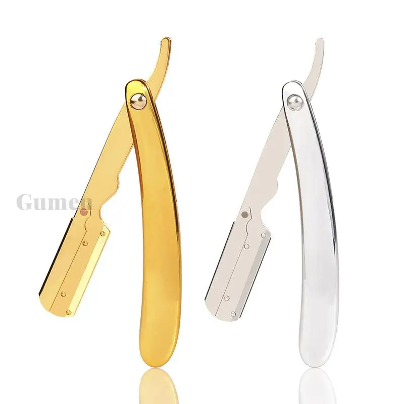 

ABS Handle Razor Eyebrow Shaving Blade Holder Men's Manual Folding Shaver Barber Shop Beard Cleaning Tools With 10pcs Blades