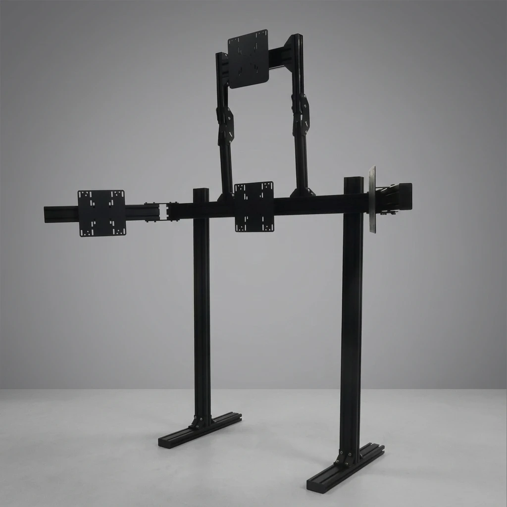 Factory Supply Stand Monitor Anti-Vibration Multi Screen Monitor Stand Universal Four Monitor Stand For Racing Sim Rig Frame