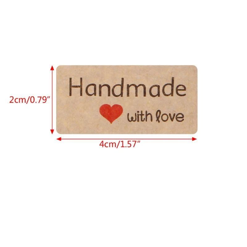 Kraft Tag Stickers Labels Love Paper Stickers Self-Adhesive Sticker