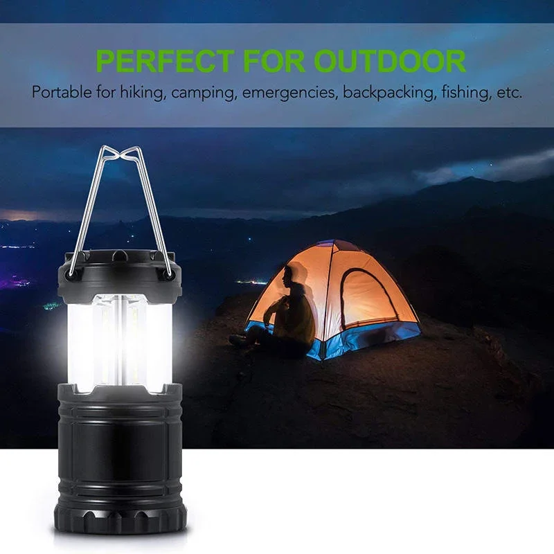 Portátil COB LED Camping Light, Lanterna dobrável, Tent Lights for Outdoor, Caminhadas, Estilo Clássico