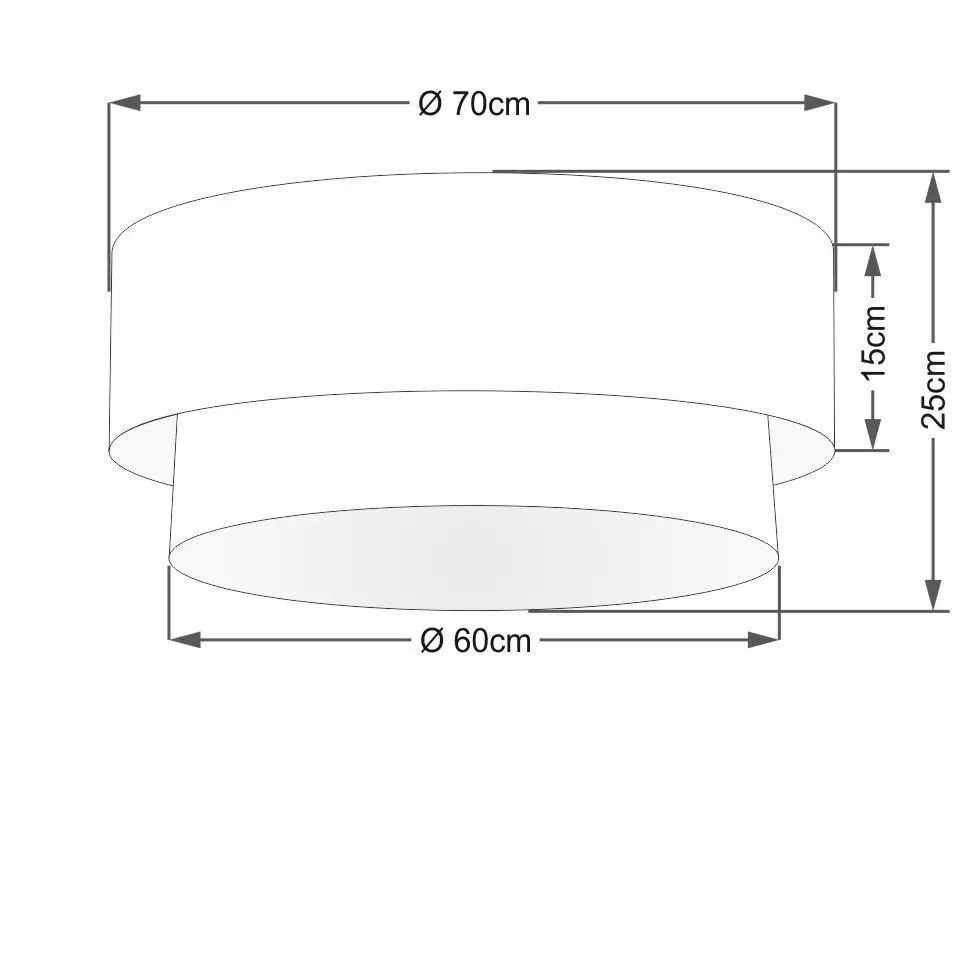 Plafon de Sobrepor Cilíndrico SP-3064 Cúpula Cor Algodão Crú