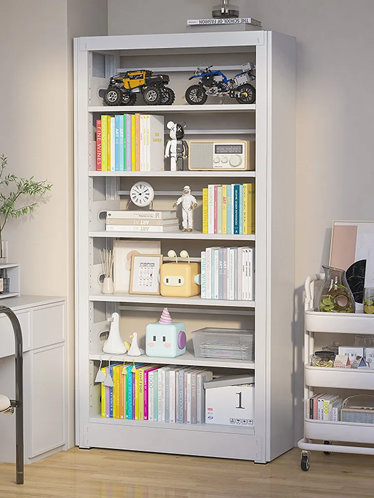 Étagères de rangement au sol pour bibliothèque en acier, étagères multicouches, armoire de rangement domestique pour enfants contre le mur