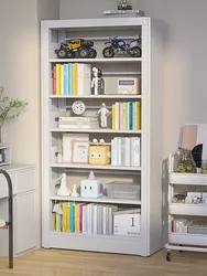 Steel Library Bookshelf Floor Storage Shelves Multilayer Household Children's Storage Cabinet Against The Wall