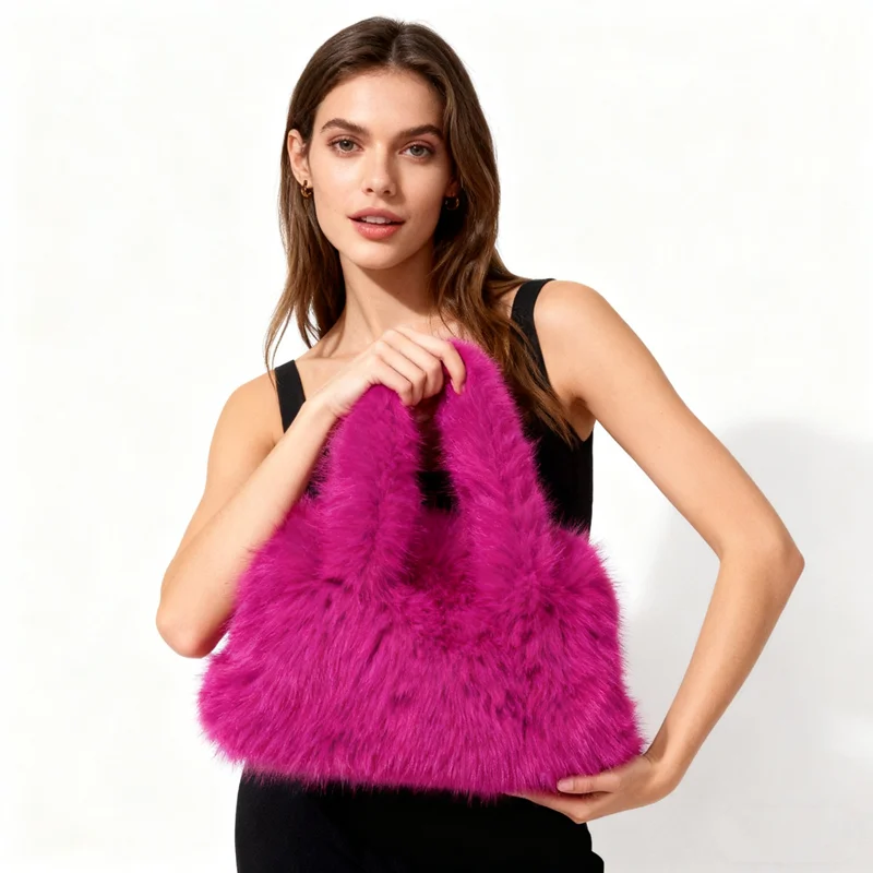 

Роскошные женские сумки из искусственного меха норки, плюшевая сумка ярких цветов, пушистая мягкая сумка на плечо, большая вместительная сумка для покупок, новинка