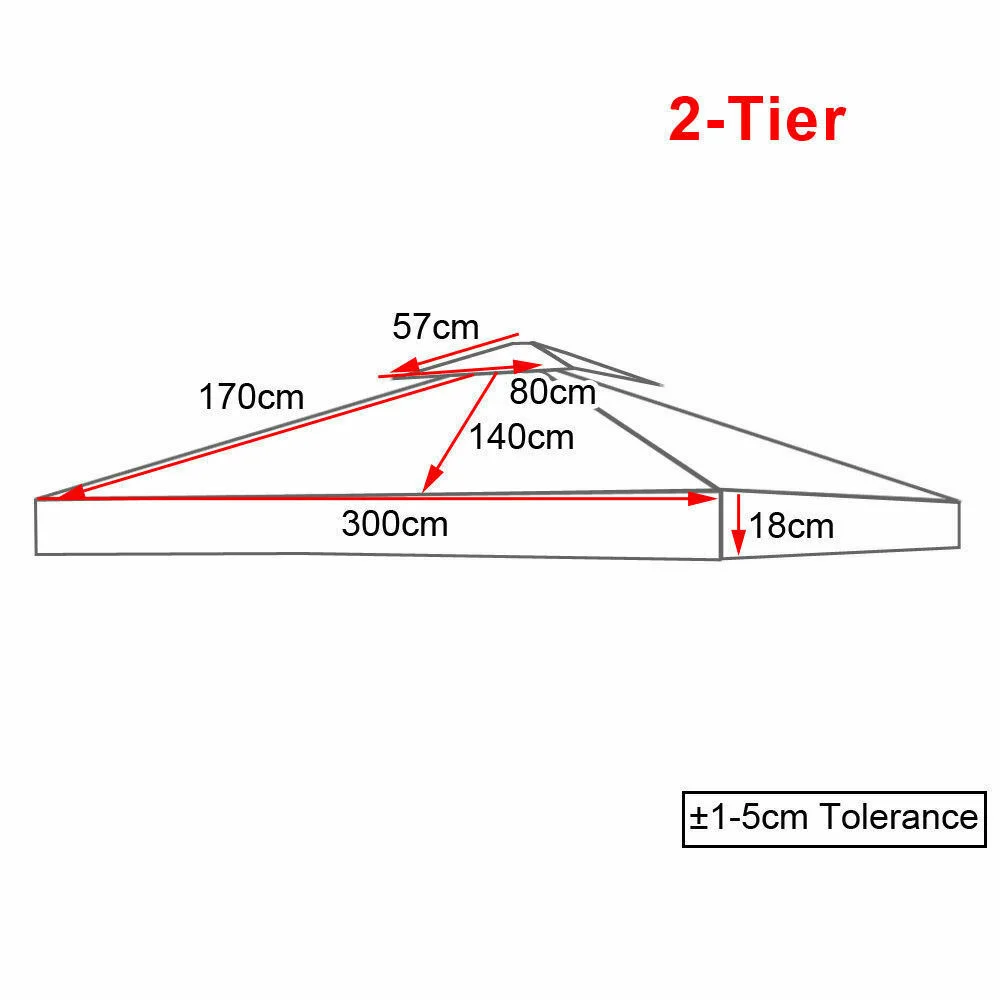 Imagem -05 - Tampa de Proteção uv para Gazebo ao ar Livre Substituição Superior 2-ply sem Proteção uv Jardim Pátio Toldo 3x3m