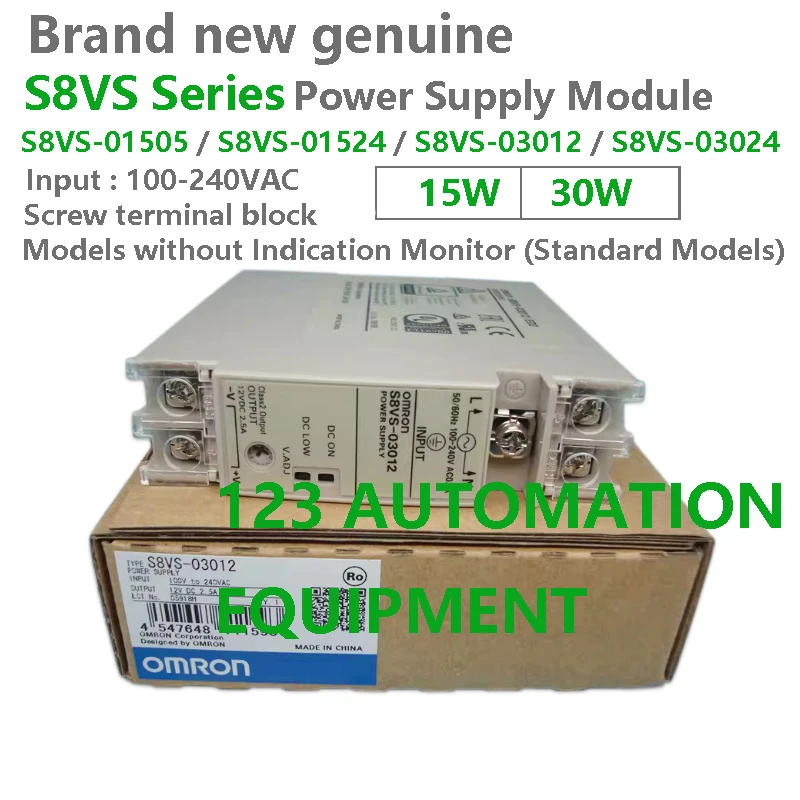 Authentic New Omron S8VS-01505 S8VS-01524 S8VS-03012 S8VS-03024 Power Supply Module 15W 30W