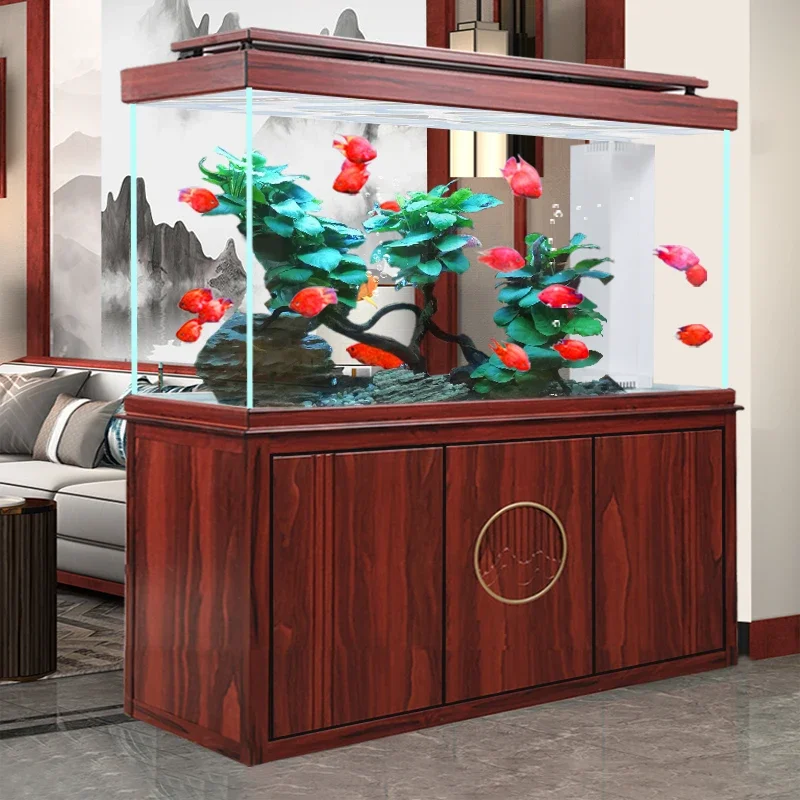 

Fish tank living room household large floor screen porch partition cabinet bottom filter