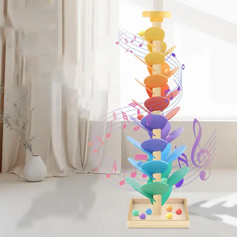 Boule goutte jouet feuilles Bocce arbre bébé balle piste en bois éducation précoce couleur Cognition jouet tige musique intégration apprentissage