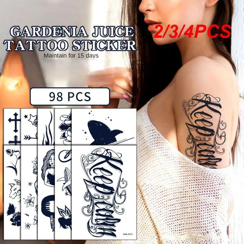 2/3/4PCS Waterproof And Sweat Resistant Tattoo Sticker Strong Decorative Properties Fashionable And Bold Style American