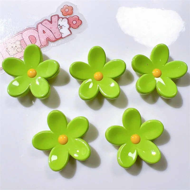 20Pcs Kawaii Color Flower Flatback Resin Girl Hairpin Headwear Accessories DIY Jewelry Crafts Decor Materials Scrapbooking Patch