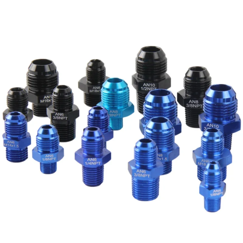 

Male AN6 -6AN 1/4 NPT 1/8 NPT3/8NPT M14*1.5 M18*1.5 Straight Adapter Flare Fitting auto hose fitting Male Oil cooler fitting