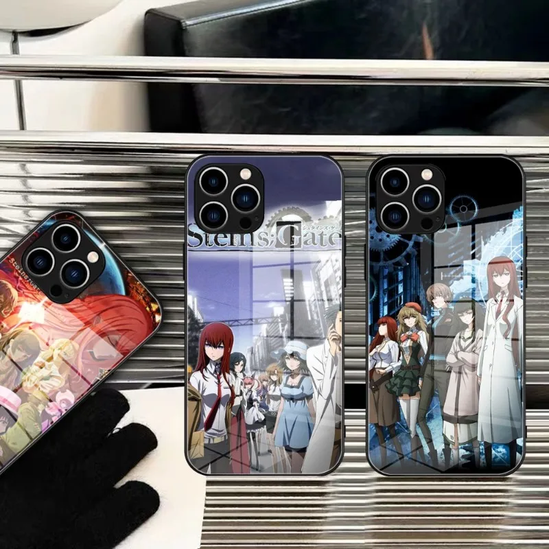 Anime Steins Gate 0 Phone Case Tempered Glass FOR IPhone 14 13 11 12 Pro 8 7 Plus X 13 Pro MAX XR XS MINI Covers