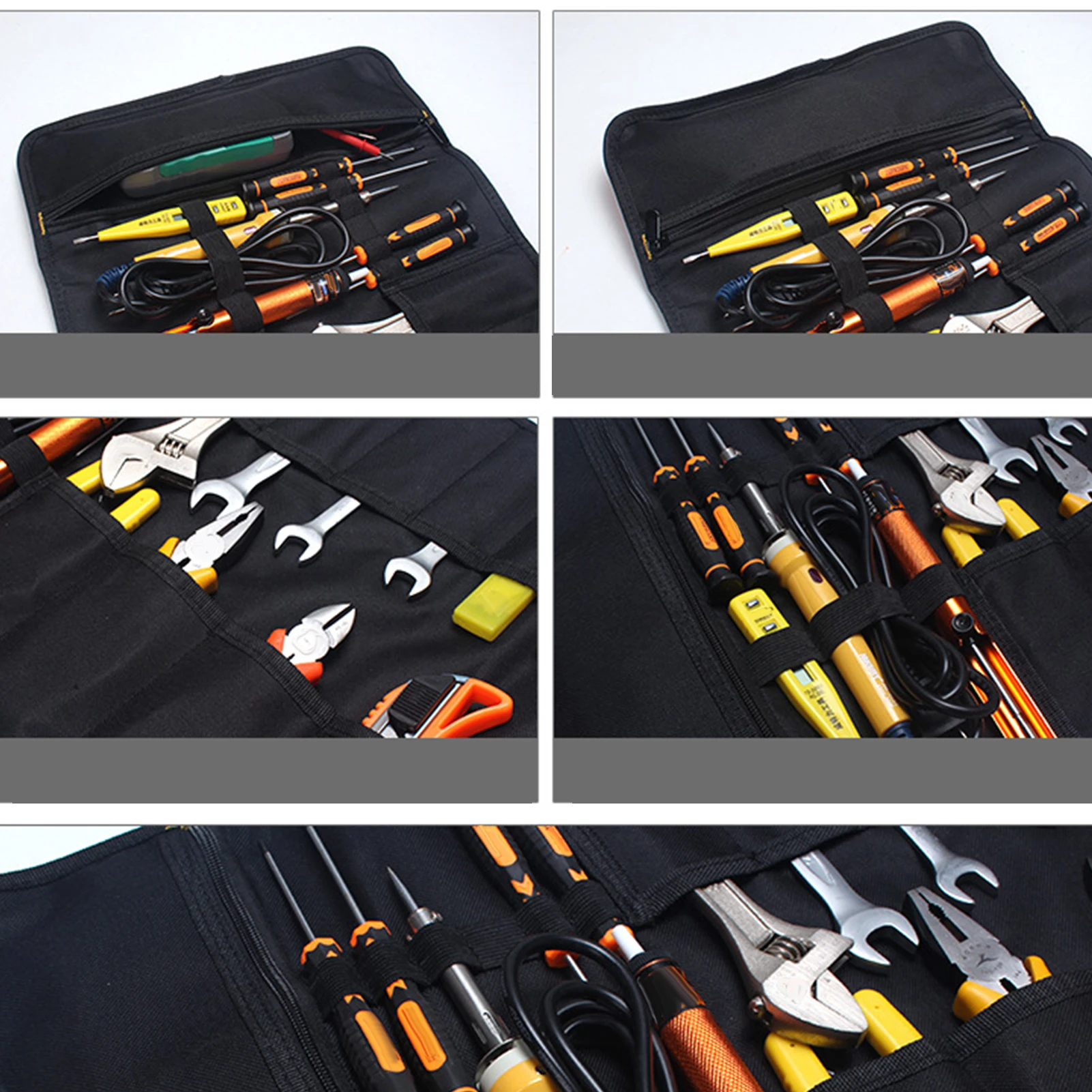 Roll Up Tool Bag Oxford Cloth Multi Pocket Thickened Handle  Tool Bag for Electrician Roll Up Tool Holder Roll Up Tool Bag