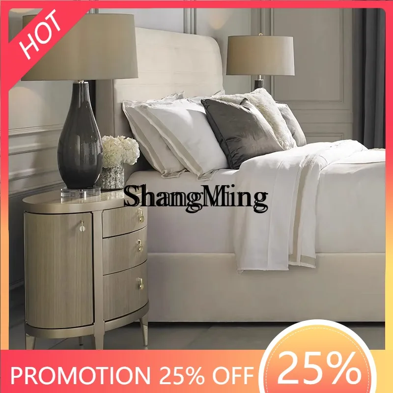 SM advanced sense exquisite solid wood bedside table simple modern living room storage bedroom locker furniture