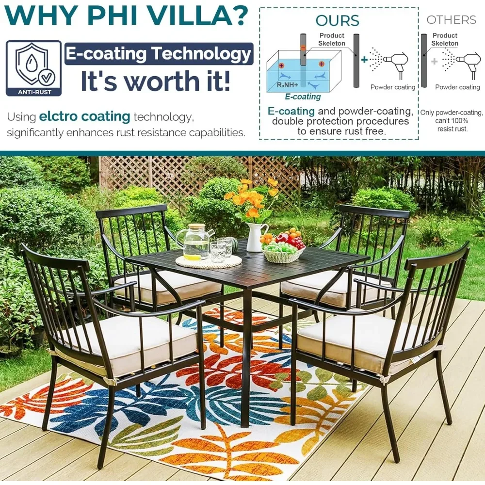 Villa 5 piece outdoor dining set, 37 