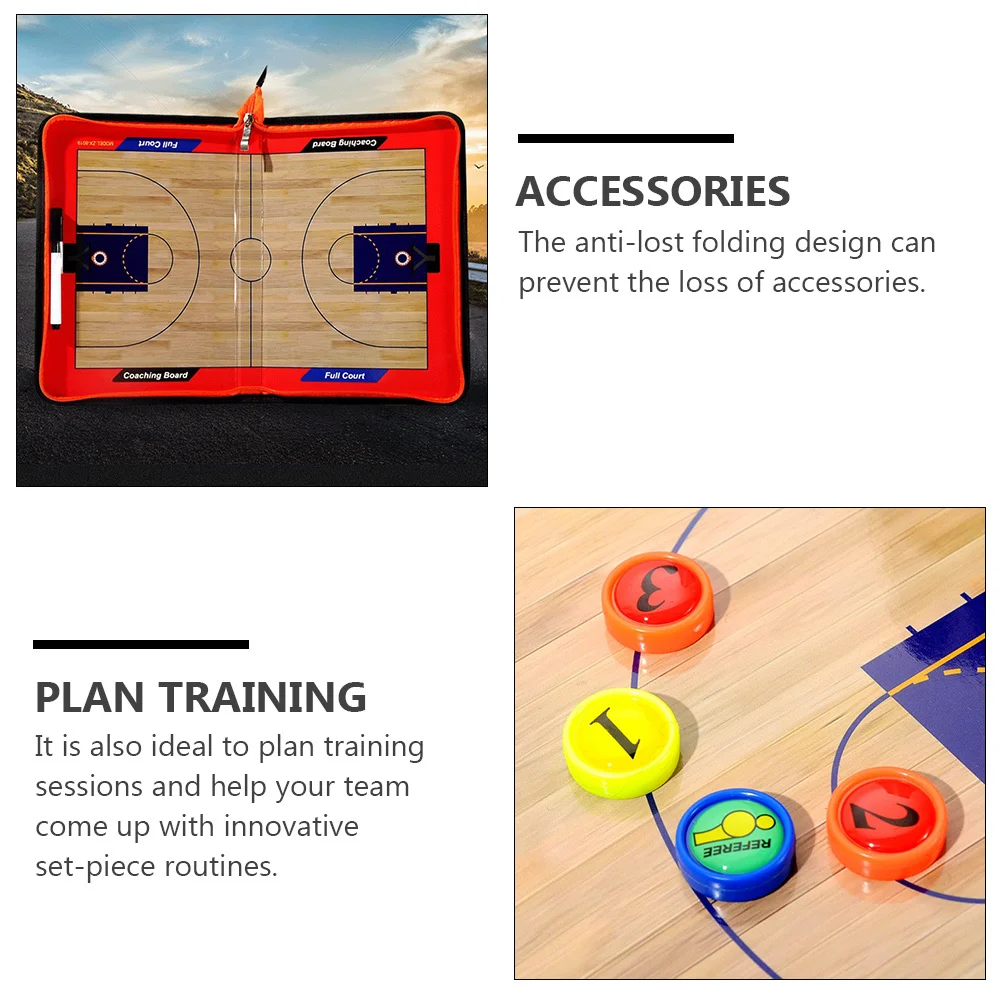 

1 set Magnetic Coaching Board Lightweight Durable Folder For Strategies Training Basketball Practice Set-Piece