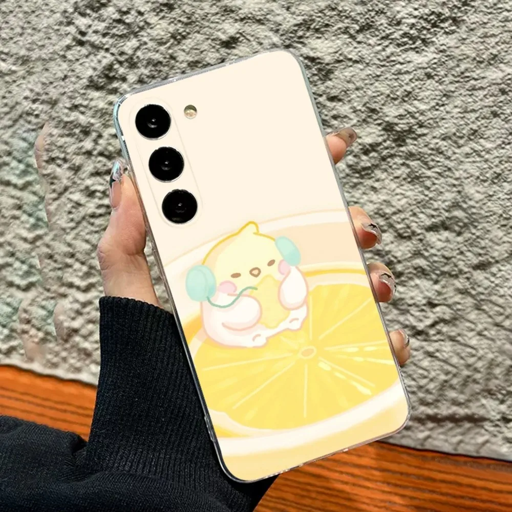 Fruit Lemon Cute  Phone Case For Samsung Galaxy A71,70,52,40,51,31,A50,21S,30S,Note20ultra Transparent soft Cover