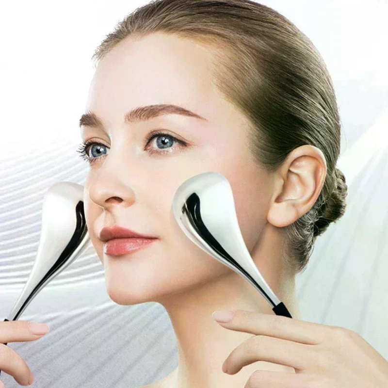 أداة العناية ببشرة الوجه من آيس جلوبز للوجه والعينين من الفولاذ المقاوم للصدأ أعواد التبريد للتجميل للنساء كولينج سبا كرات الأسطوانة الباردة