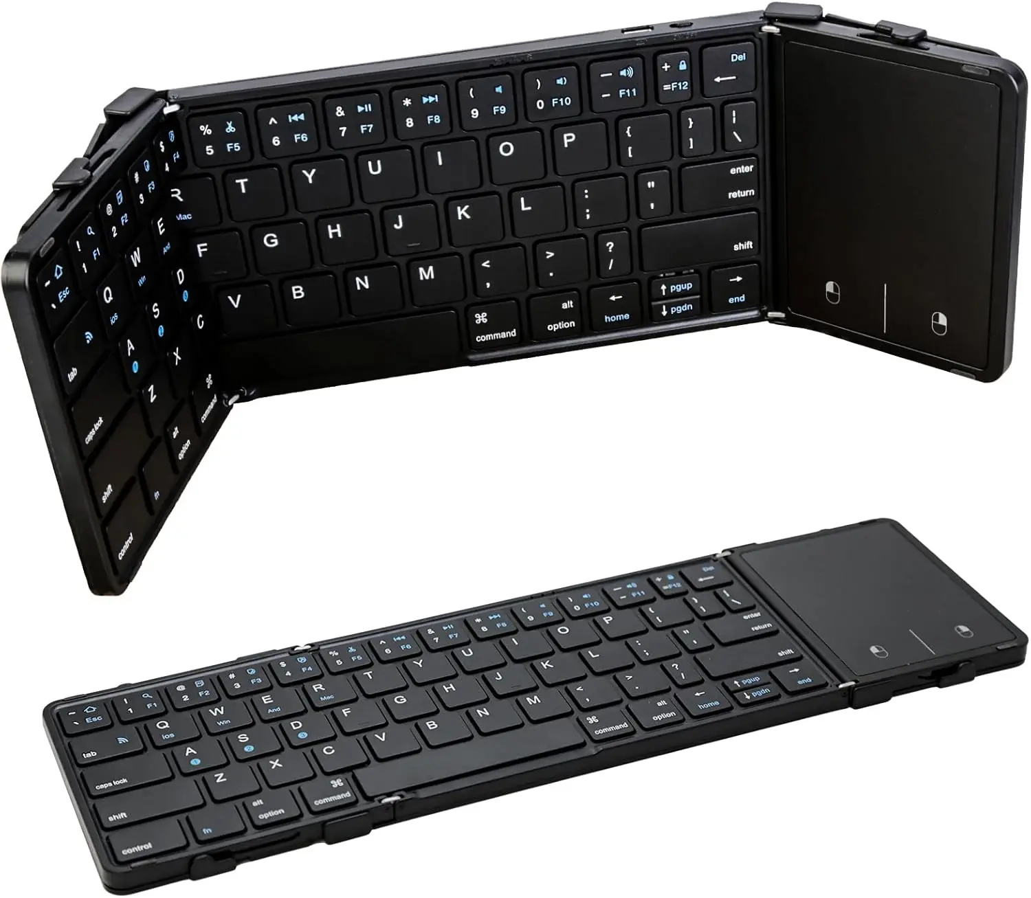 

Folding Bluetooth Keyboard with Touchpad Wireless Foldable Keyboard with PU Leather for iOS Android Windows,Support 3 Devices