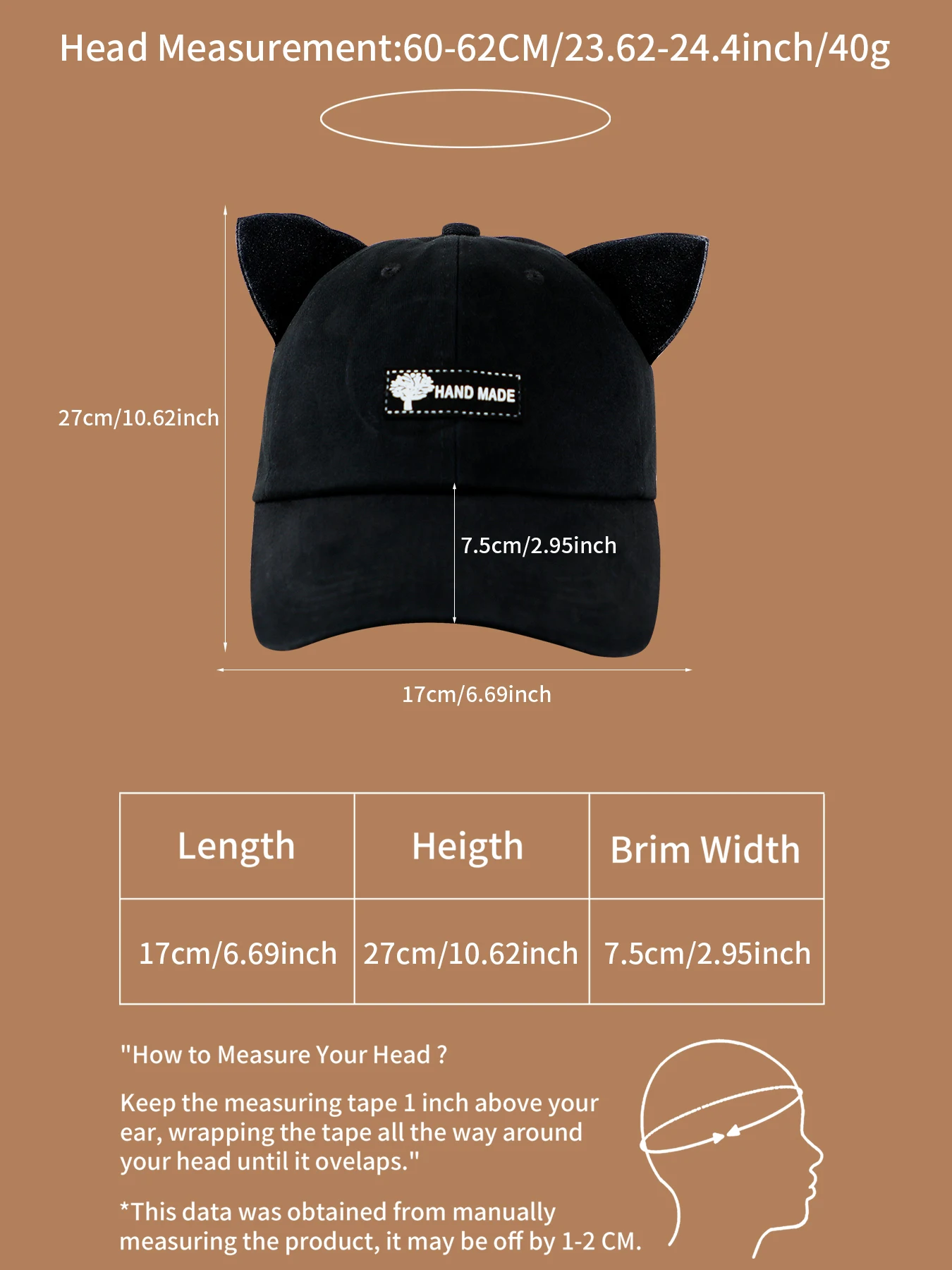 Autumn and Winter Unisex Solid Color Sunglasses Cat Ear Aviator Baseball Cap Fun Hat, Double-sided Wear for Couples Duck Tongue