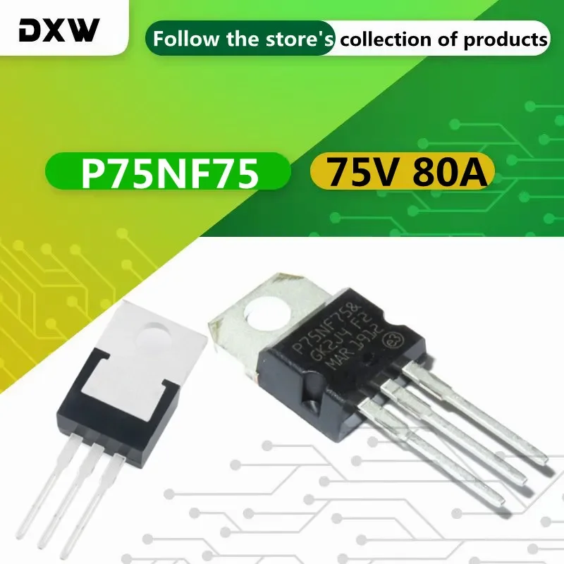 100PCS/Lot P75NF75 STP75NF75 TO220 75V 80A N-channel MOSFET New Original