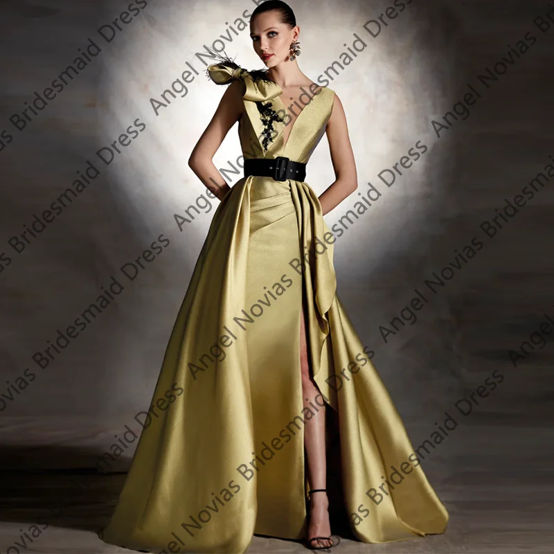 

Customized Long Luxury Mother of the Bride Dress with Belt Wedding Party Dress Vestidos De Fiestas Evening Party Dress
