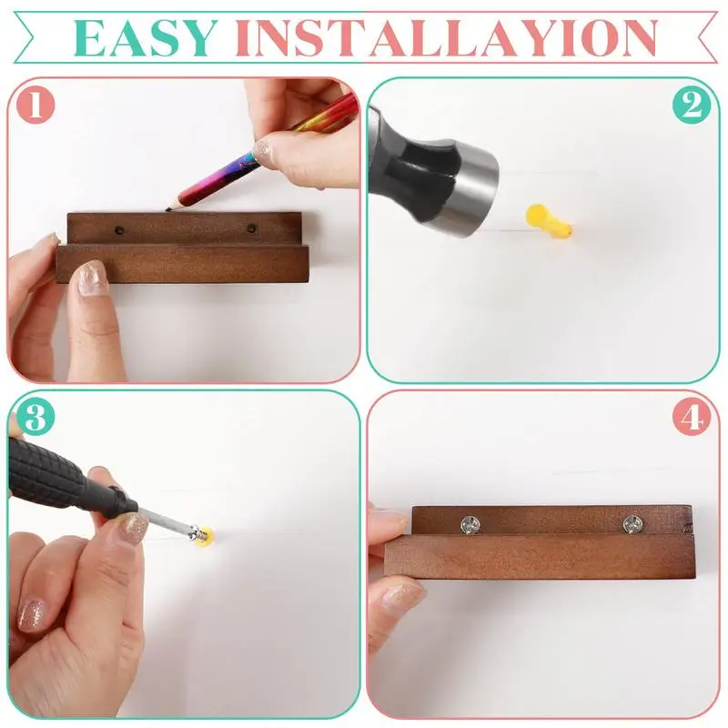 Album Wall Mount 6PCS Record Holder Stand Album Organizer Display Rack For Files Books Rustic Wood Newspaper Holder Modern Home