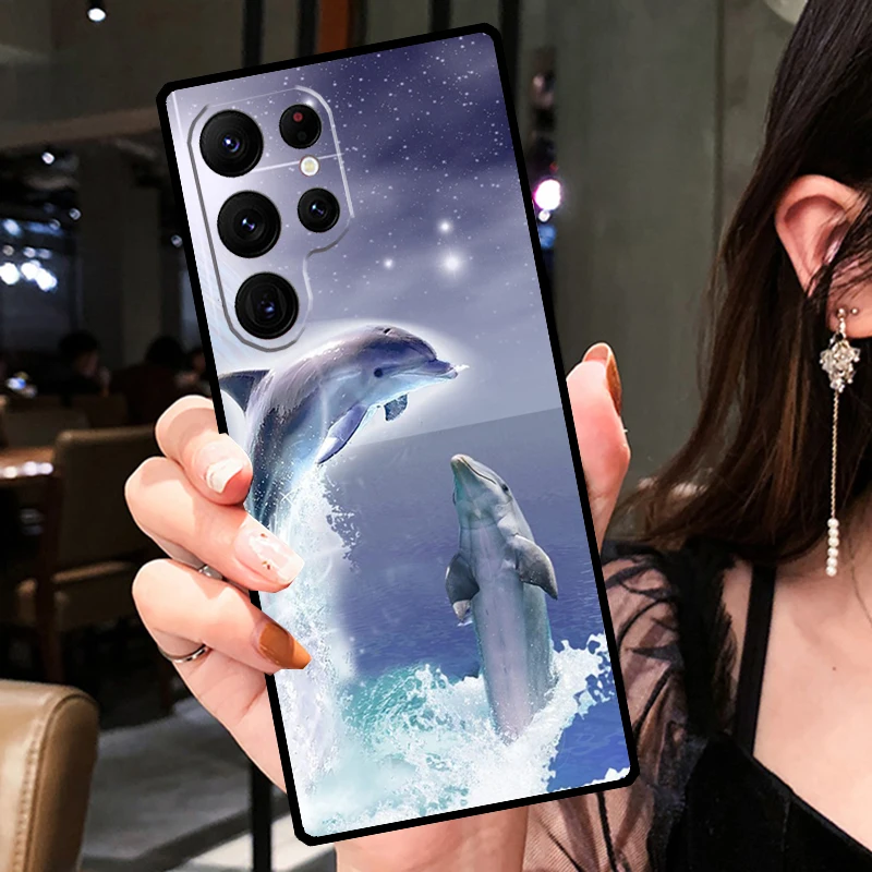 Ocean Dolphin Phone Case For Samsung Galaxy S23 Ultra S21 S22 Plus S20 FE S9 S10 Note 10 20 Ultra Cover