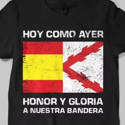 

Camiseta Honor y Gloria Bandera Мужская футболка с коротким рукавом Повседневная рубашка из 100% хлопка