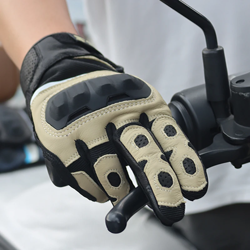 2027 Rallye GS Leather Gloves For BMW Motorrad Motorcycle Summer Gloves Men's Touch Screen Motorbike Gloves Breathable