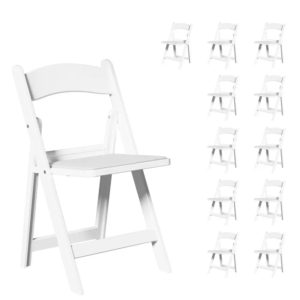 

Pack Resin Folding Chairs with Reinfoced Steel Frame for Indoor and Outdoor, Meeting Room, Patio, Garden, Wedding, Party and Re