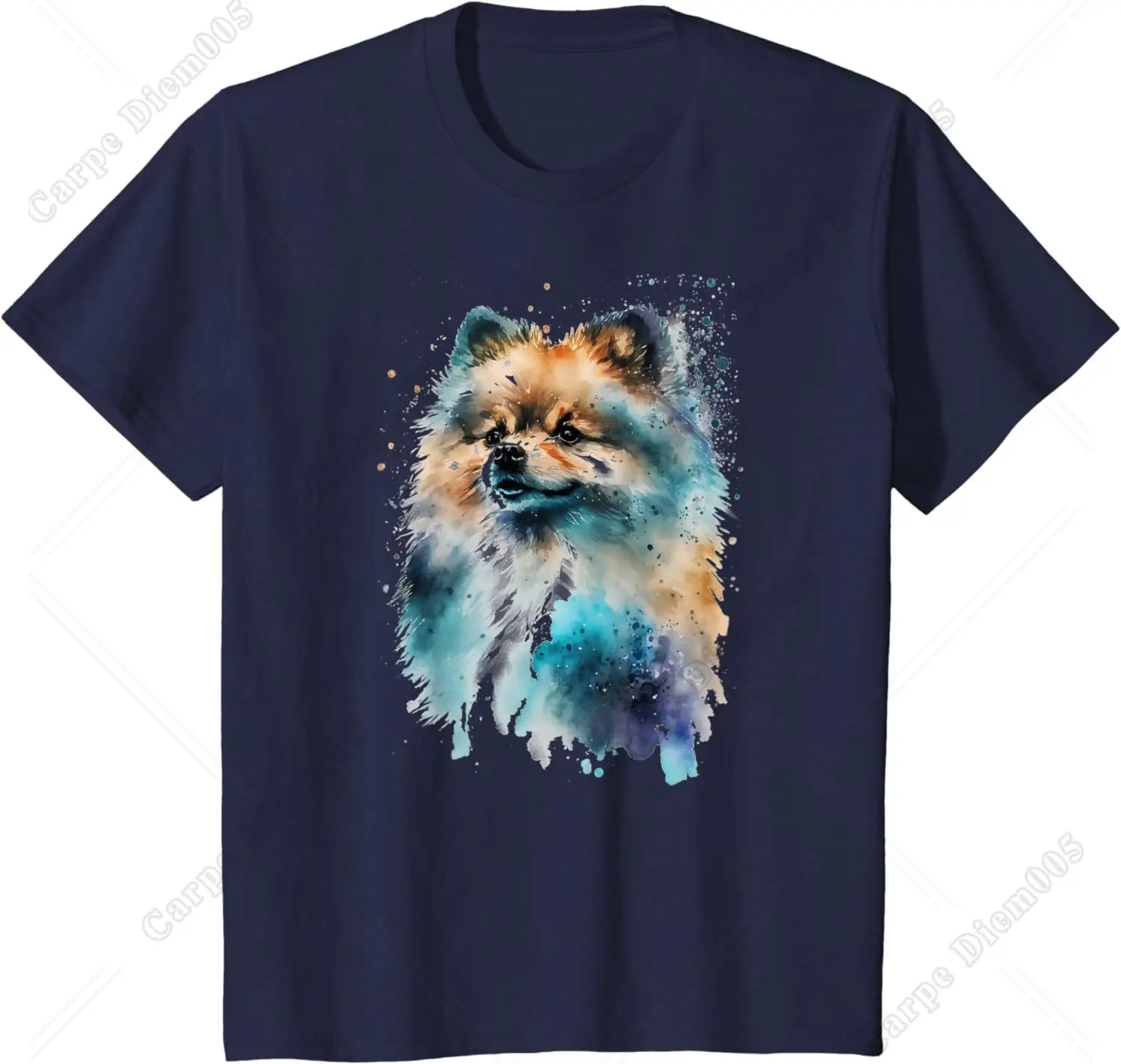 Colorful Pomeranian Dog Lover Dad Mom Boy Girl Funny T-Shirt for Men Women Graphic T Shirts Cotton Short Sleeve