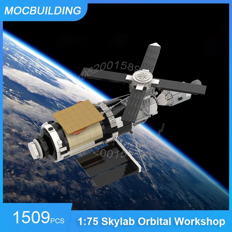 MOC Building Blocks Apollo 11 Launch Umbilical Tower & Crawler Transporter & Skylab Orbital Workshop Assemble Bricks Toys Gifts