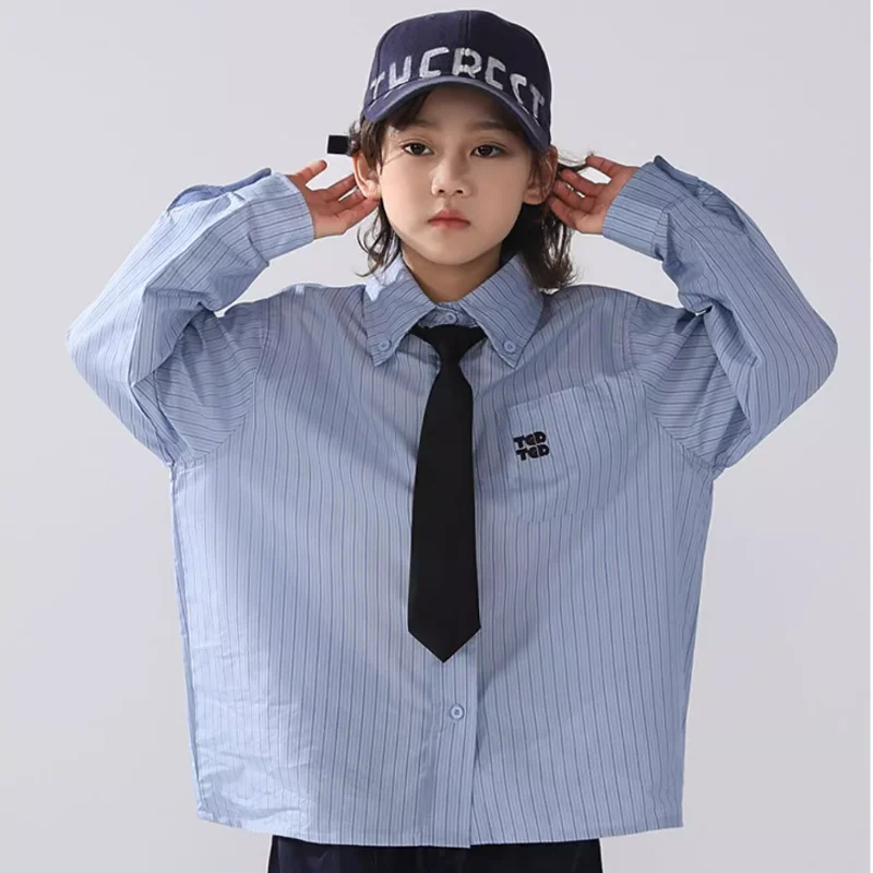 

Spring And Autumn Middle School Children's Handsome Cotton Shirt