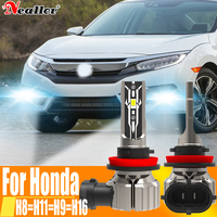 2x H11 H8 Led Fog Lights Headlight Canbus H16 H9 Car Bulb Diode Driving Running Lamp 12v 55w For Honda Civic Crv Fit Accord Jazz