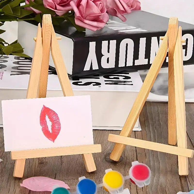 Mini Wooden Tripod Adjustable 3 Sizes Natural Wood Photo Frame For Wedding Table Decor Art Craft Display Home Desktop Decoration