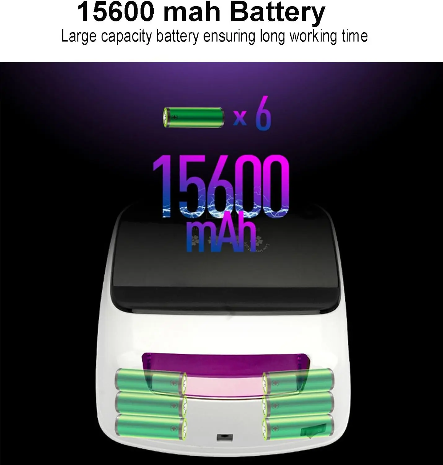 مصباح أظافر LED بالأشعة فوق البنفسجية قابل لإعادة الشحن، مجفف أظافر بشاشة لمس 15600 مللي أمبير في الساعة لأظافر الجل والأكريليك