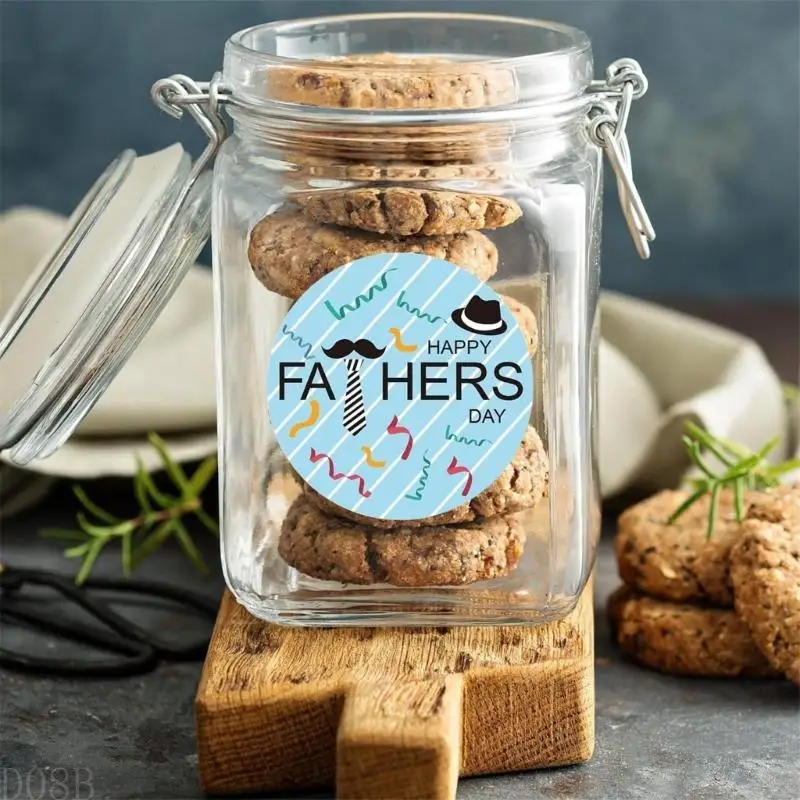 D08B Happy Father's Day Sticker Adhesive Decal Father's Day Sticker Decorative Sticker for Scrapbooking Gift Cards