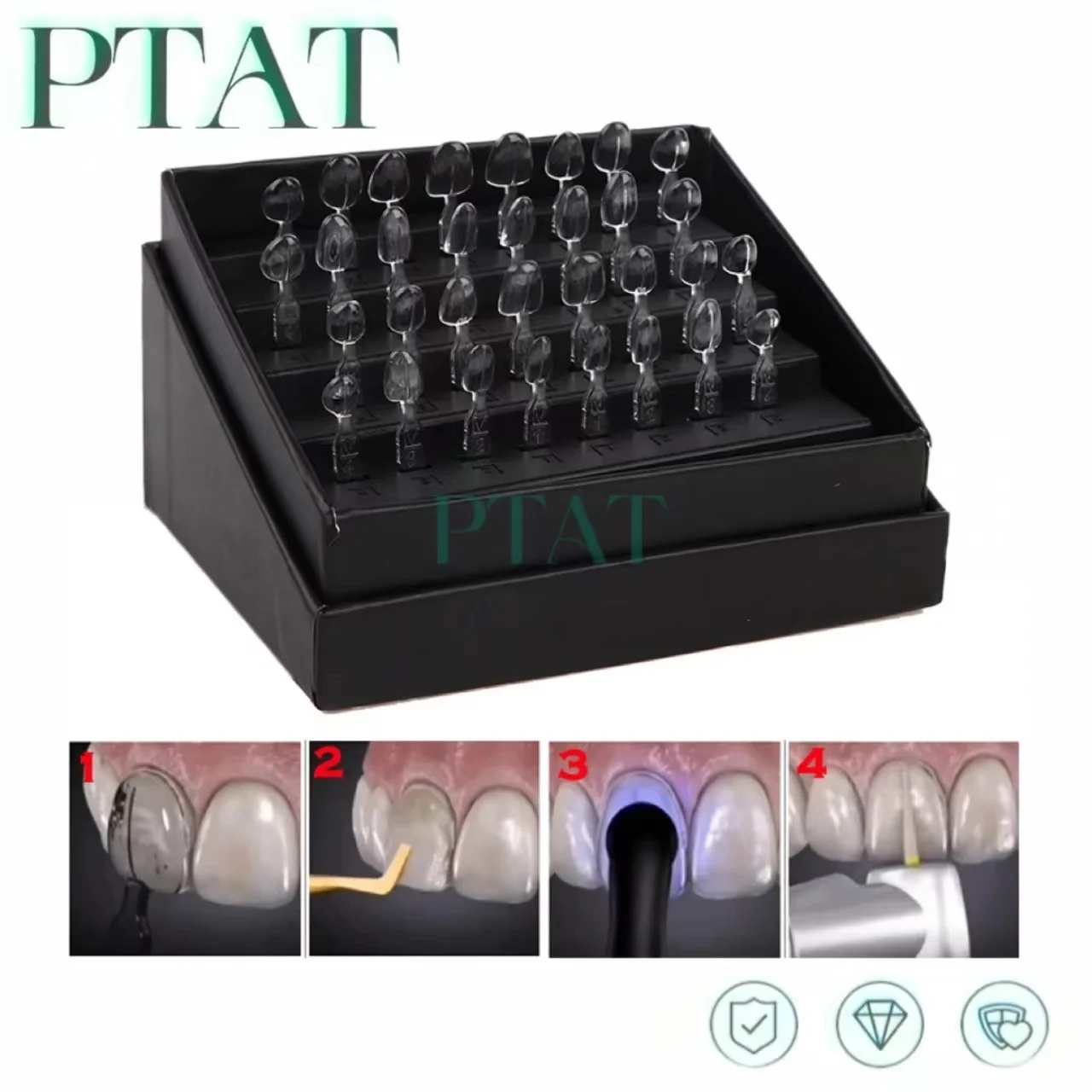 

32pcs/Set Dental Veneer Mould Kit Composite Resin Mold Light Cure Autoclave Anterior Front Teeth Mould Teeth Whitening Tools