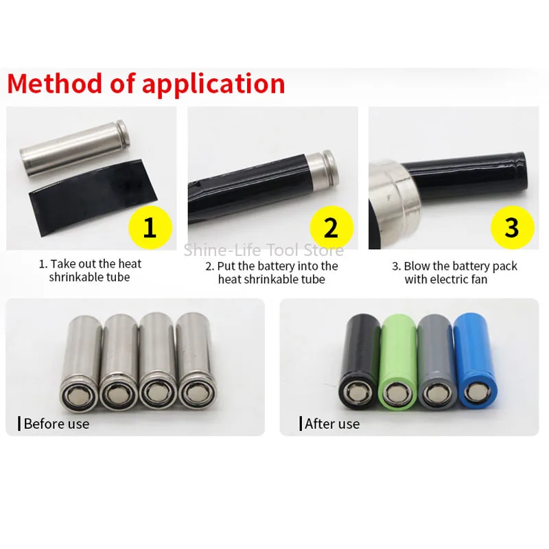 SL PVC Heat Shrink Film 18650 Battery Case Precut Insulated Heat Shrink Tube Insulation Protective Film Sleeve 29.5mm X 72mm